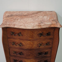 Stunning French Louis XV Style Marble Top Semainier Chest