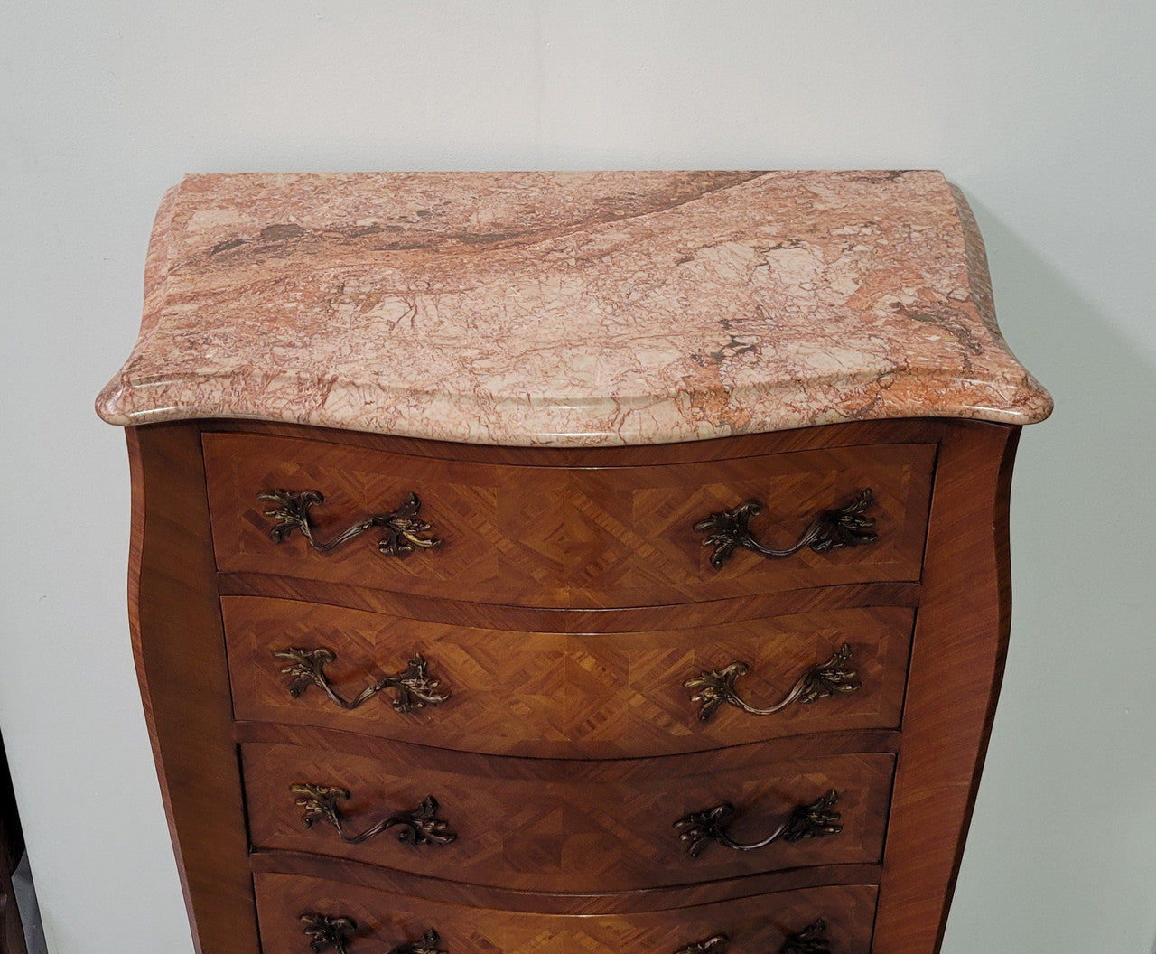 Stunning French Louis XV Style Marble Top Semainier Chest