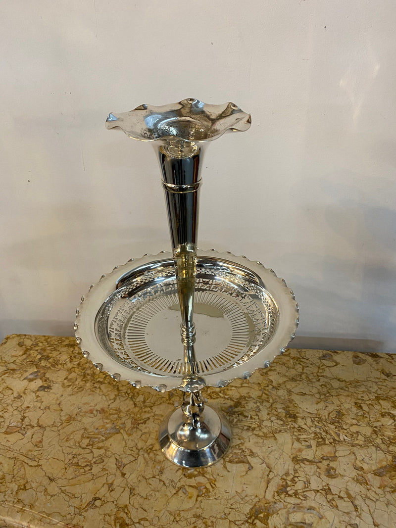 Late Victorian silver plated epergne table centerpiece.