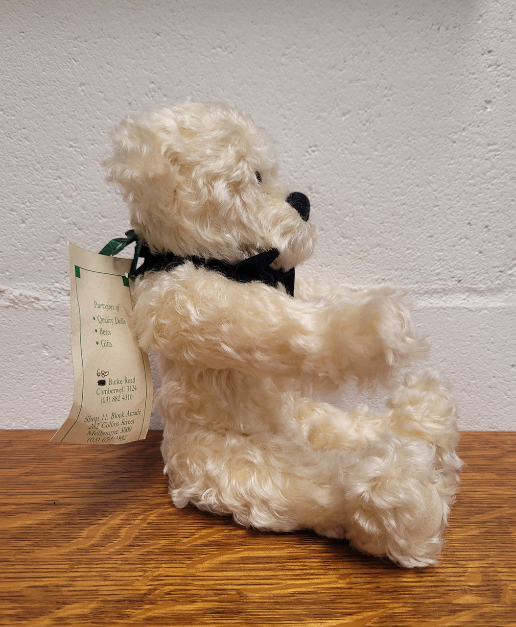 Curly Cream Mohair Australian Artist Teddy Bear. Fully Jointed, 32cm in length. Excellent condition.