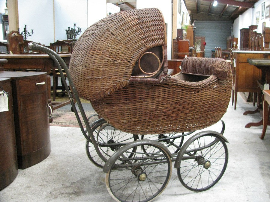 Antique Edwardian Wicker Pram