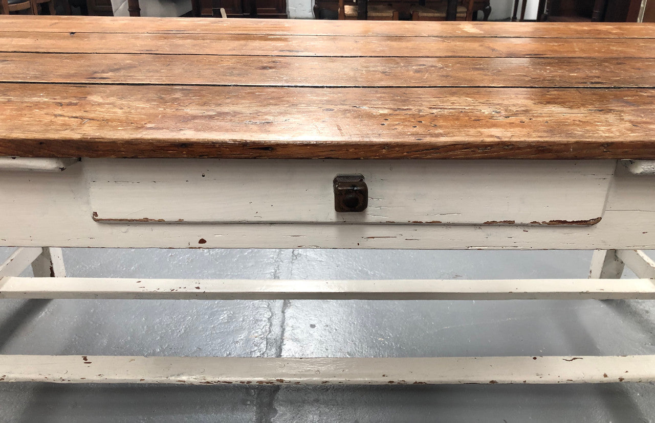 Early Victorian Pine Table-Desk With Drawer & Painted Base | Antique & Vintage | Moonee Ponds Antiques | Australia Wide Delivery