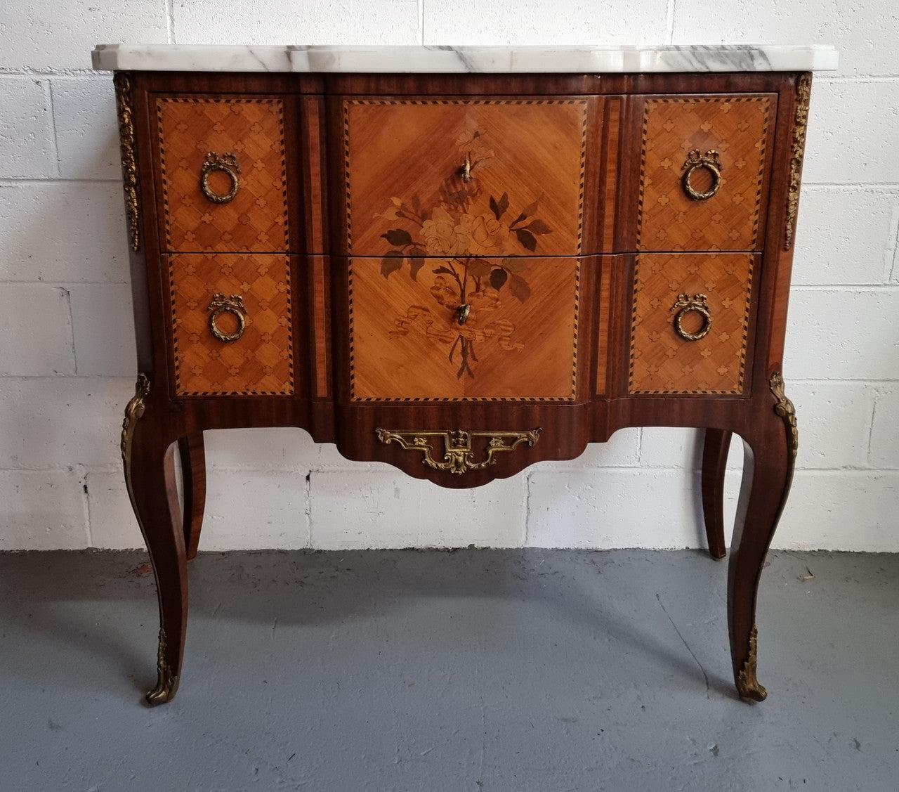 Beautiful French Marquetry Inlaid Transitional Commode | Antique & Vintage | Moonee Ponds Antiques | Australia Wide Delivery