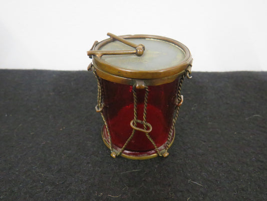 Very Rare Victorian Ruby Glass & Brass Trinket Box
