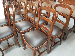 Set of 10 French Ladder Back Dining Chairs With Leather Seat | Antique & Vintage | Moonee Ponds Antiques | Australia Wide Delivery