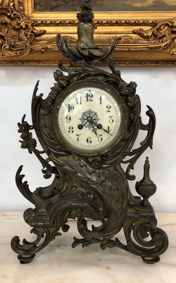 French Three Piece Gothic Style Bronze Clock Set | Antique & Vintage | Moonee Ponds Antiques | Australia Wide Delivery