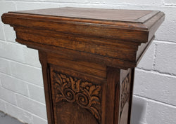 French Oak Henry II Style Pedestal with Carving to Trunk | Antique & Vintage | Moonee Ponds Antiques | Australia Wide Delivery