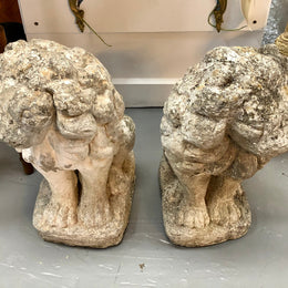 Fabulous Vintage Pair Of Concrete Lions