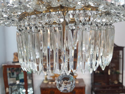 French Bronze & Crystal Six Candle Light Chandelier | Antique & Vintage | Moonee Ponds Antiques | Australia Wide Delivery