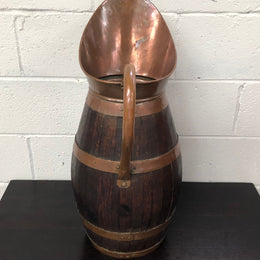 French Oak coopered with copper large jug. In good original condition.