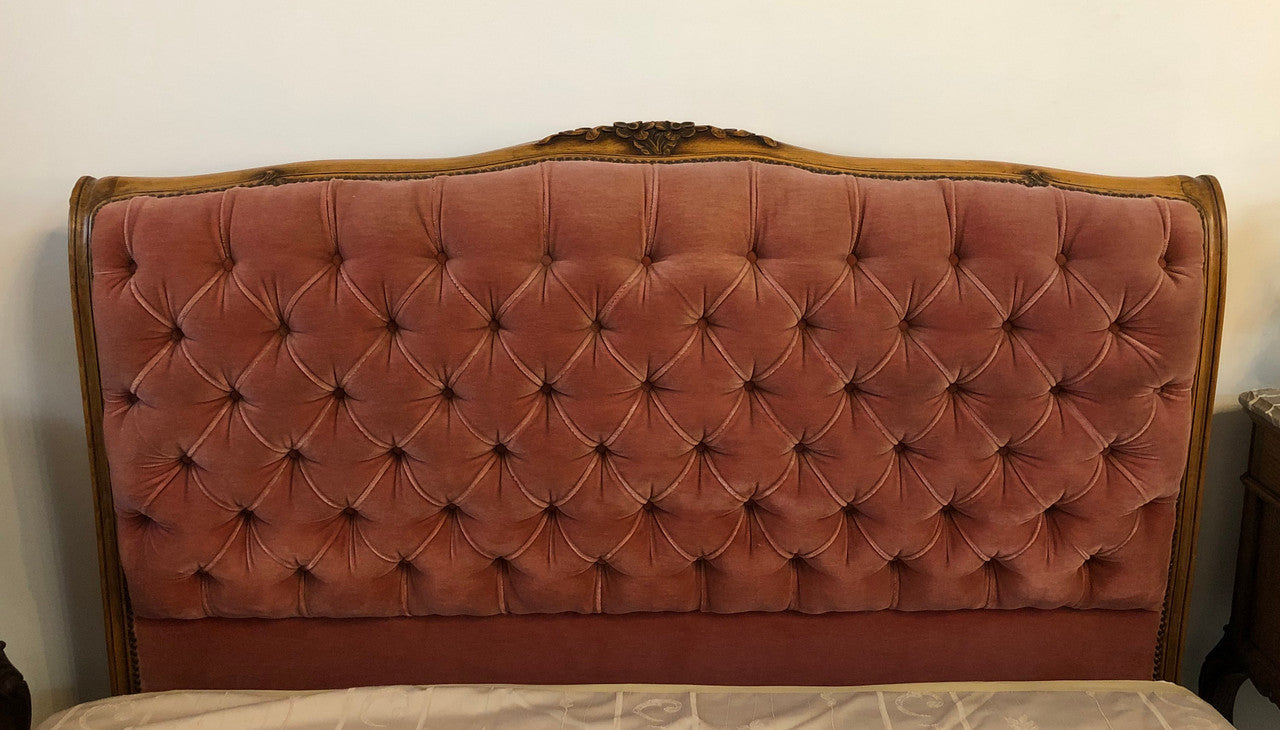 Beautiful French Walnut Upholstered Bed | Antique & Vintage | Moonee Ponds Antiques | Australia Wide Delivery