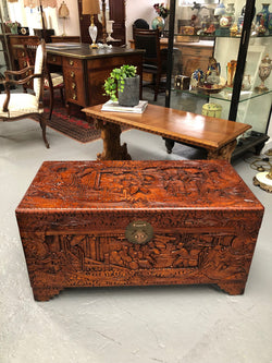Lovely Carved Camphor Wood Chest | Antique & Vintage | Moonee Ponds Antiques | Australia Wide Delivery