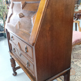 Oak Tudor Style Drop-down Bureau