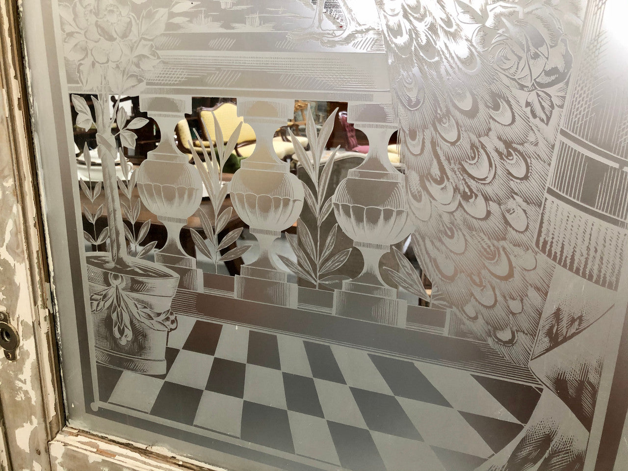 Pair of French Antique Doors With Acid Etched Panels | Antique & Vintage | Moonee Ponds Antiques | Australia Wide Delivery