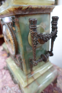 French Gilt Onyx Clock Set | Antique & Vintage | Moonee Ponds Antiques | Australia Wide Delivery