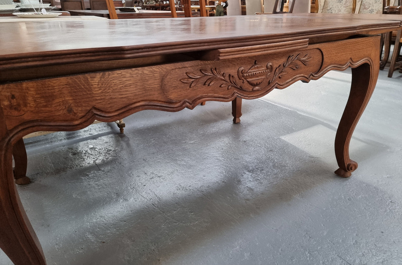 Oak Louis 15th Style Parquetry Top Extension Dining Table | Antique & Vintage | Moonee Ponds Antiques | Australia Wide Delivery