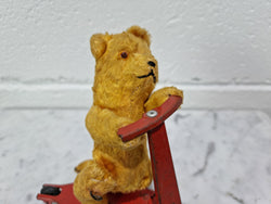 "Gebruder Fendi" Bear Riding Scooter Wind up Toy | Antique & Vintage | Moonee Ponds Antiques | Australia Wide Delivery