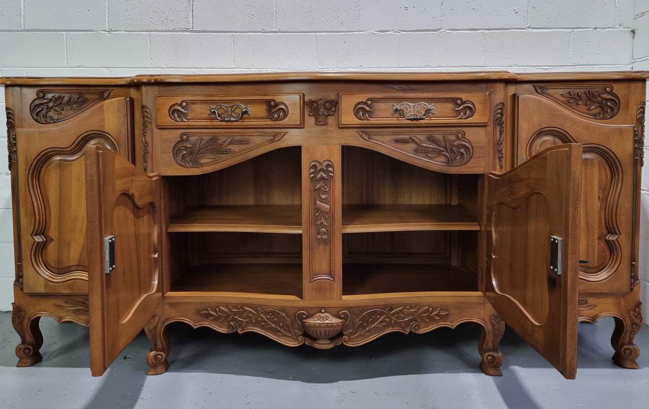 Amazing Grand Louis XV Style Walnut Four Door Beautifully Carved Sideboard | Antique & Vintage | Moonee Ponds Antiques | Australia Wide Delivery