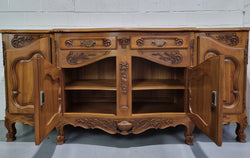 Amazing Grand Louis XV Style Walnut Four Door Beautifully Carved Sideboard | Antique & Vintage | Moonee Ponds Antiques | Australia Wide Delivery