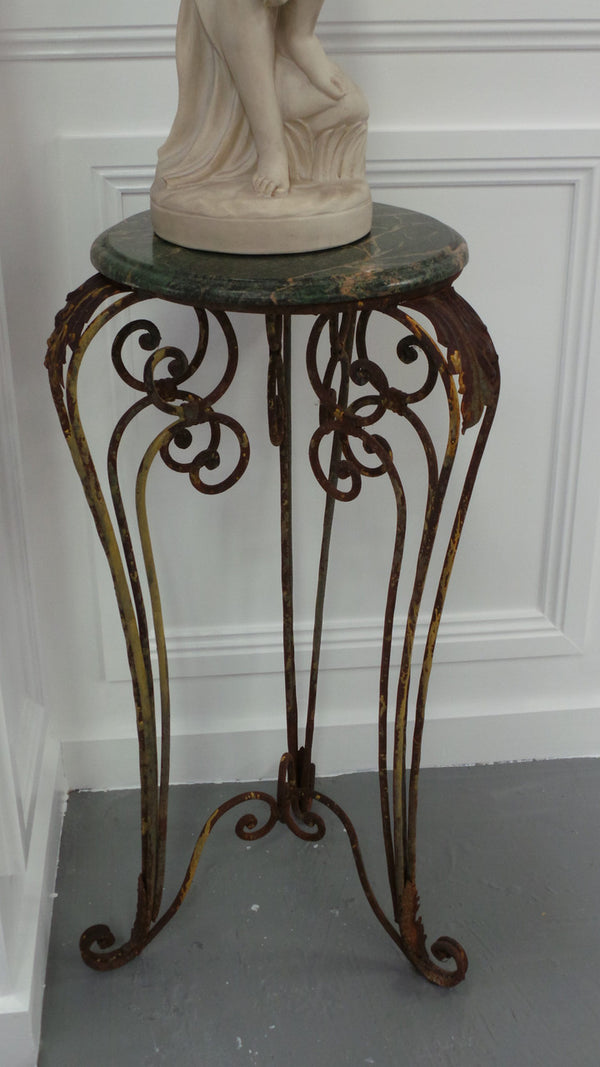 Vintage French Style Wrought Iron Pedestal Table