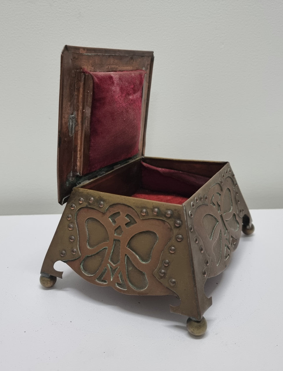 Arts and Crafts Copper Jewellery Box