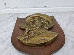 Antique Bronze Plaque a of Man on a Mahogany Panel | Antique & Vintage | Moonee Ponds Antiques | Australia Wide Delivery