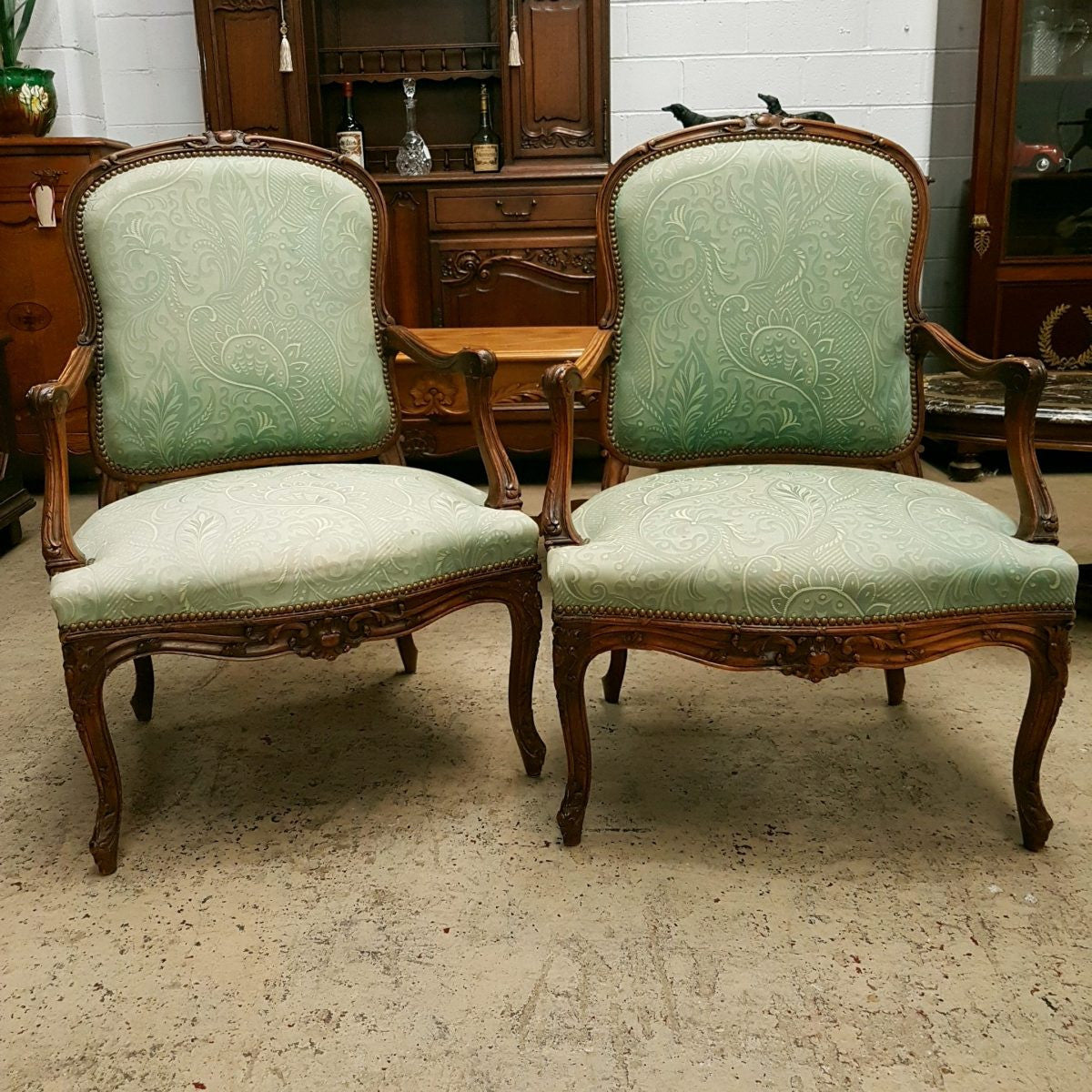 Pair of French Louis XV Fauteuils