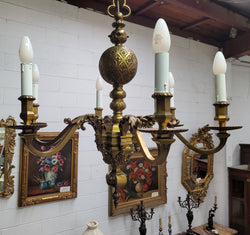 Stunning Six Arm French Bronze Chandelier | Antique & Vintage | Moonee Ponds Antiques | Australia Wide Delivery