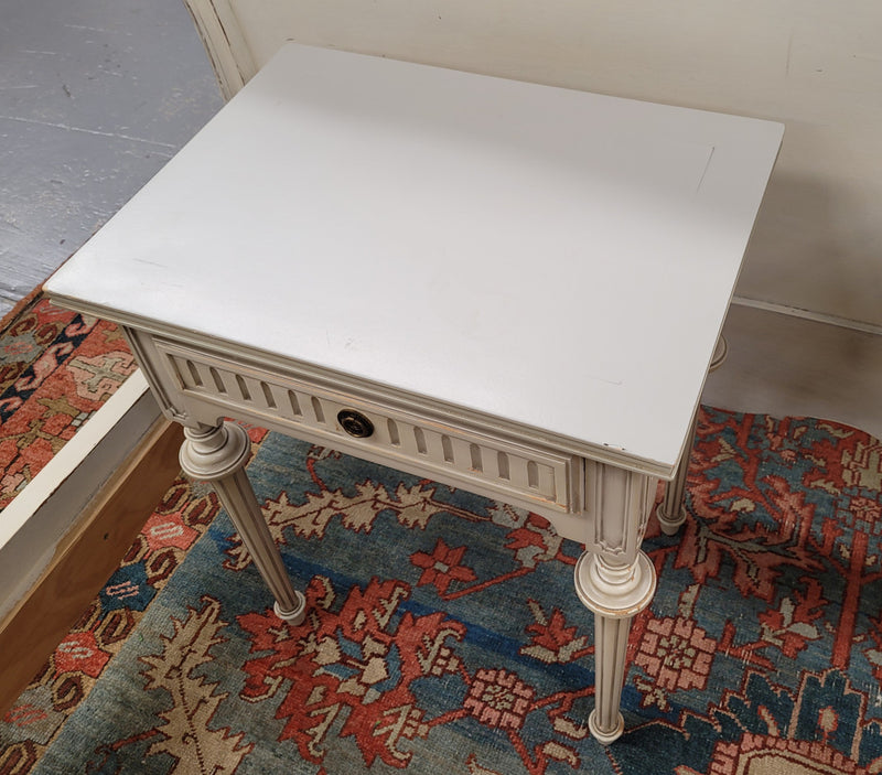 Pair Vintage French Louis 16th style single drawer bedside with original paint. They have been sourced from France and are in good original condition.