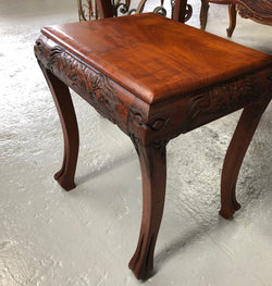 Beautifully carved Small Desk and stool | Antique & Vintage | Moonee Ponds Antiques | Australia Wide Delivery