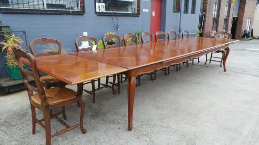 French Style Walnut Large Extension Table