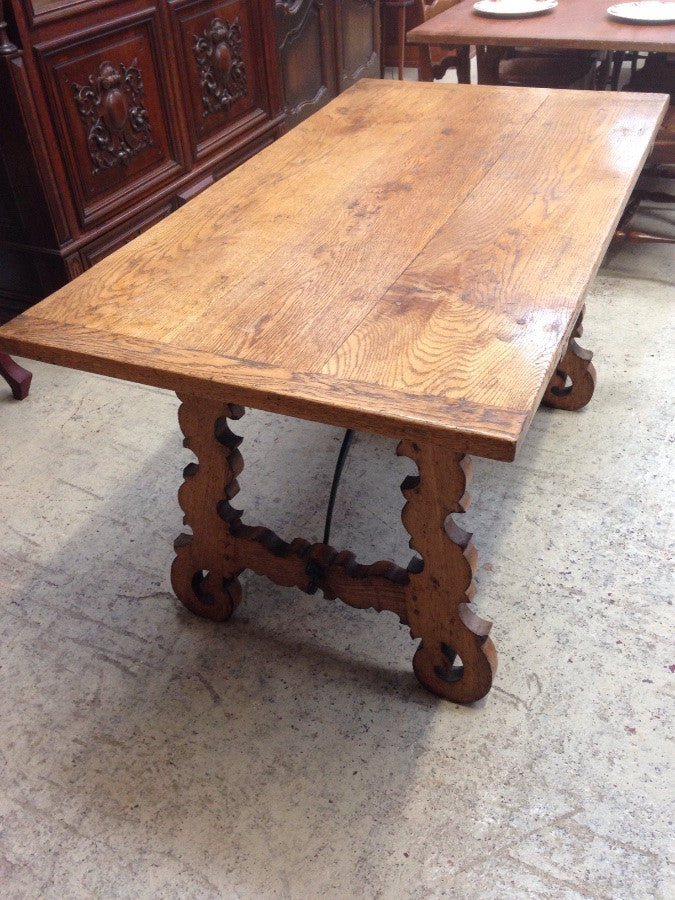 French Oak Spanish Style Table - Desk | Antique & Vintage | Moonee Ponds Antiques | Australia Wide Delivery