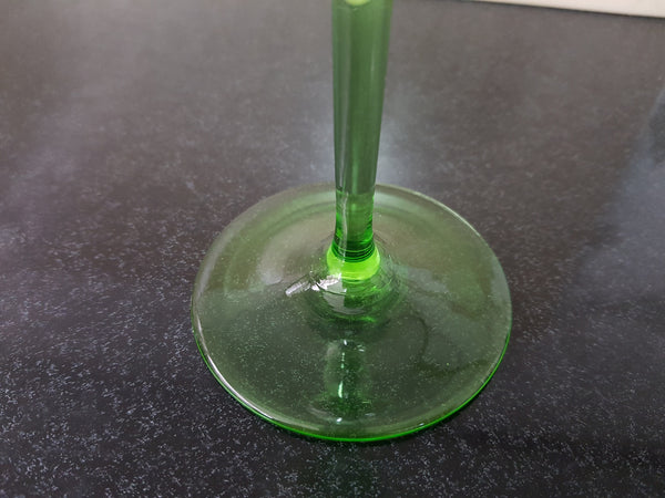 Green Etched Goblet