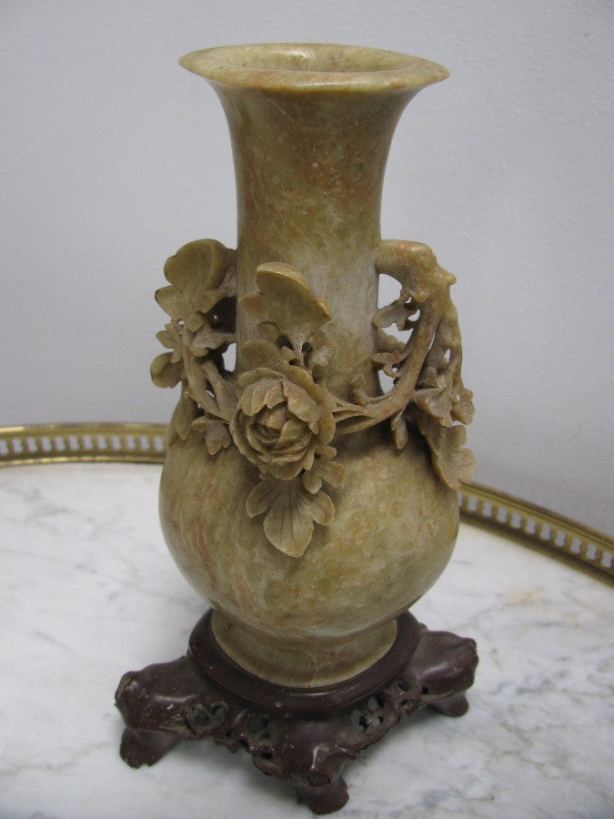 Chinese Carved Soap Stone Vase | Antique & Vintage | Moonee Ponds Antiques | Australia Wide Delivery