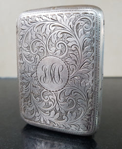 Birmingham Silver Card Case Hallmarked | Antique & Vintage | Moonee Ponds Antiques | Australia Wide Delivery