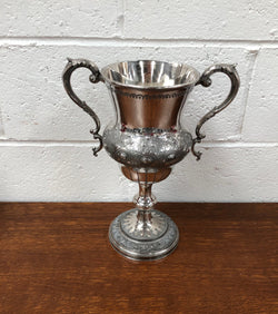 Large Embossed and Engraved Silver Plate Trophy or Vase | Antique & Vintage | Moonee Ponds Antiques | Australia Wide Delivery