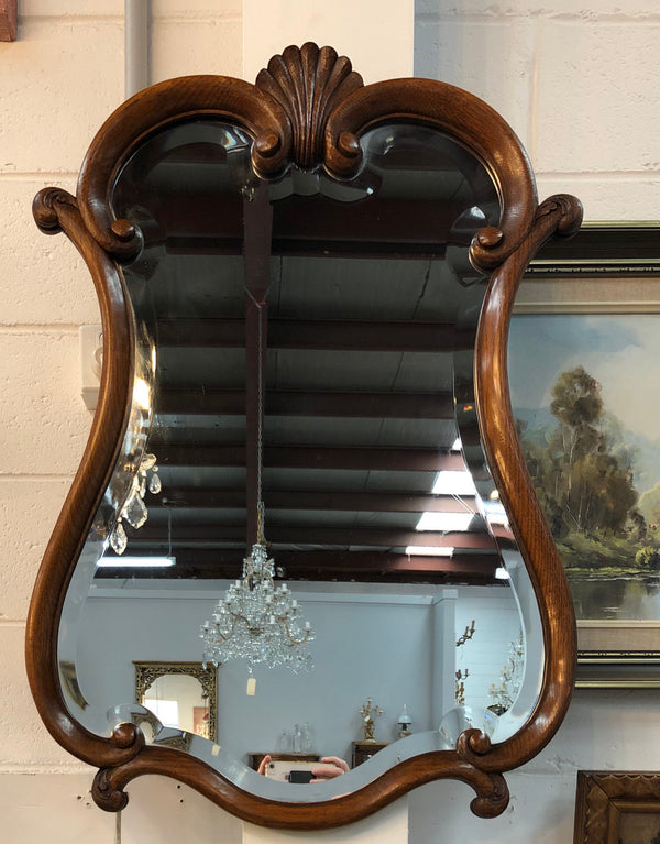 Lovely french oak wall mirror