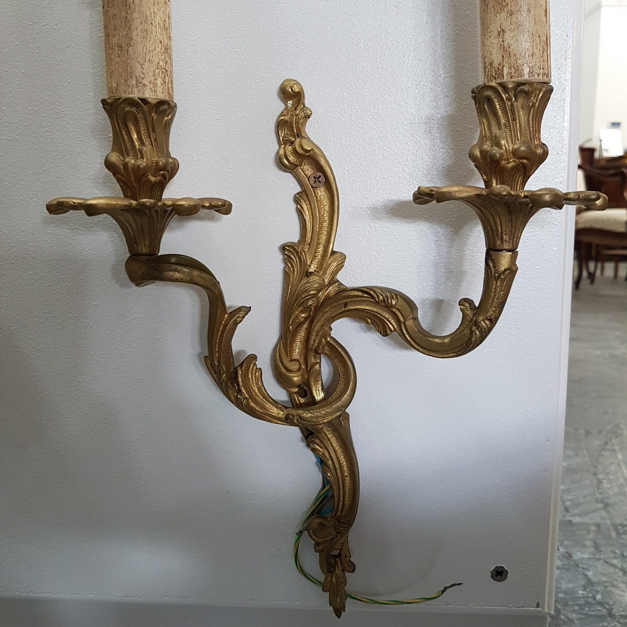 A Pair French Gilt Louis XV Style Wall Lights-Sconces | Antique & Vintage | Moonee Ponds Antiques | Australia Wide Delivery