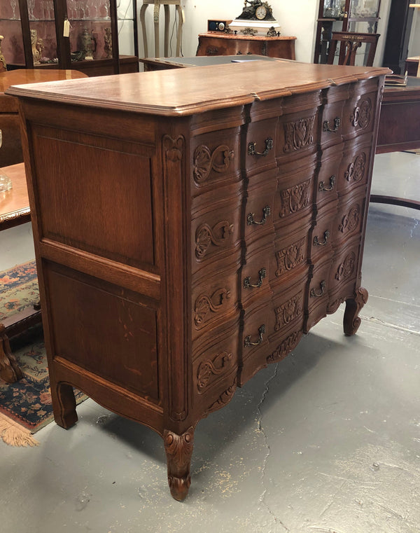 French Walnut Carved Chest Of Drawers