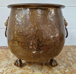 French Brass Antique Jardinière With Lion Heads | Antique & Vintage | Moonee Ponds Antiques | Australia Wide Delivery