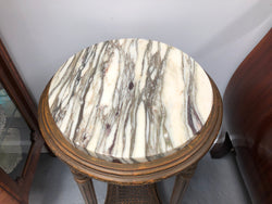 French Round Two Tier Marble Top Gilt Wood Side Table | Antique & Vintage | Moonee Ponds Antiques | Australia Wide Delivery