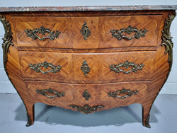 French Marble Top Louis XV Style 3 Drawer Commode | Antique & Vintage | Moonee Ponds Antiques | Australia Wide Delivery