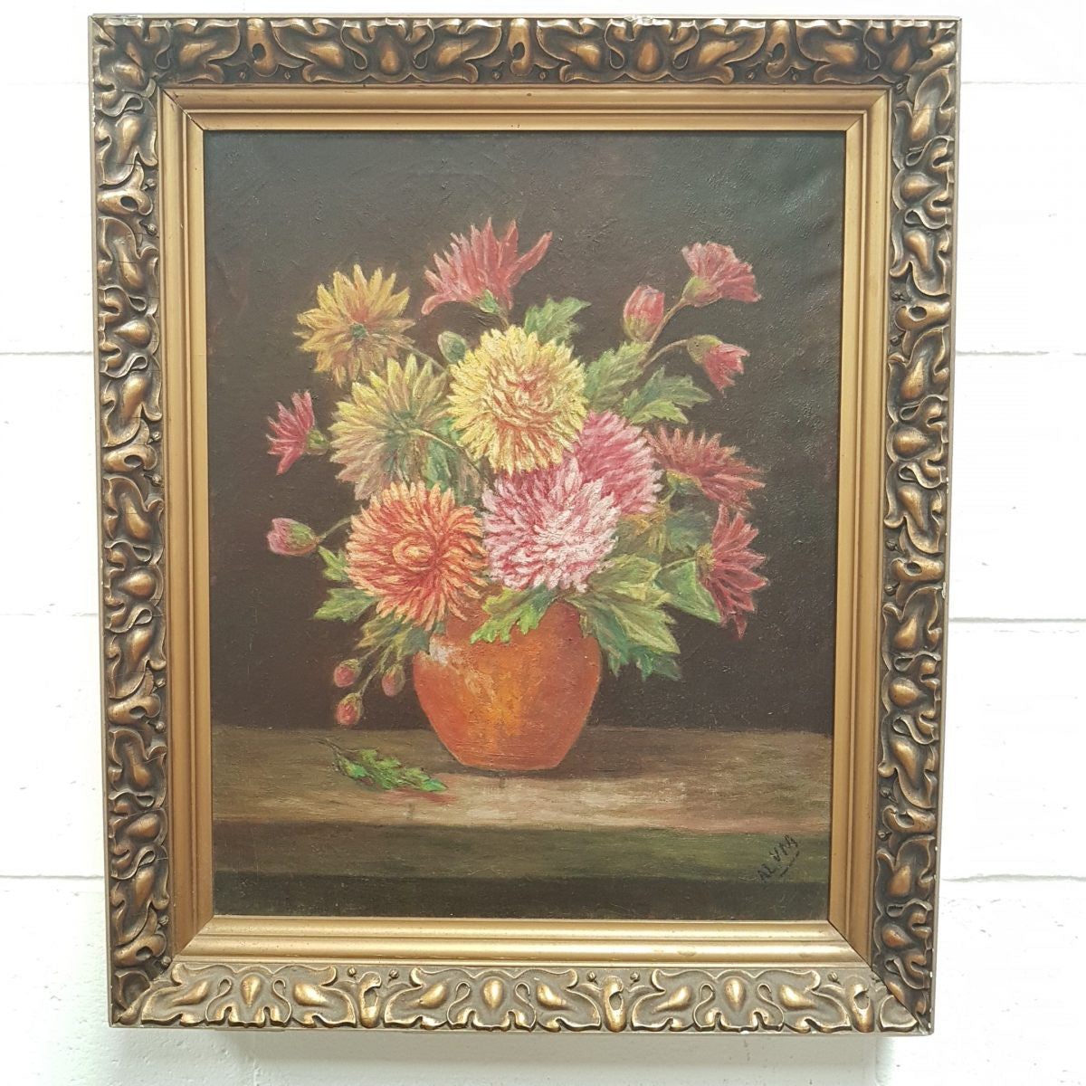 French Oil Painting Bouquet of Flowers | Antique & Vintage | Moonee Ponds Antiques | Australia Wide Delivery