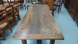 French Oak Farmhouse Table With Strecher Base | Antique & Vintage | Moonee Ponds Antiques | Australia Wide Delivery