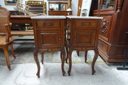 Pair Of French Oak Bedside Cabinets-2
