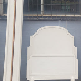 Two attractive vintage French chalk painted king single Art Deco beds. They have been sourced from France and are in good original condition.