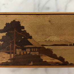 Vintage Marquetry Wooden Puzzle Box