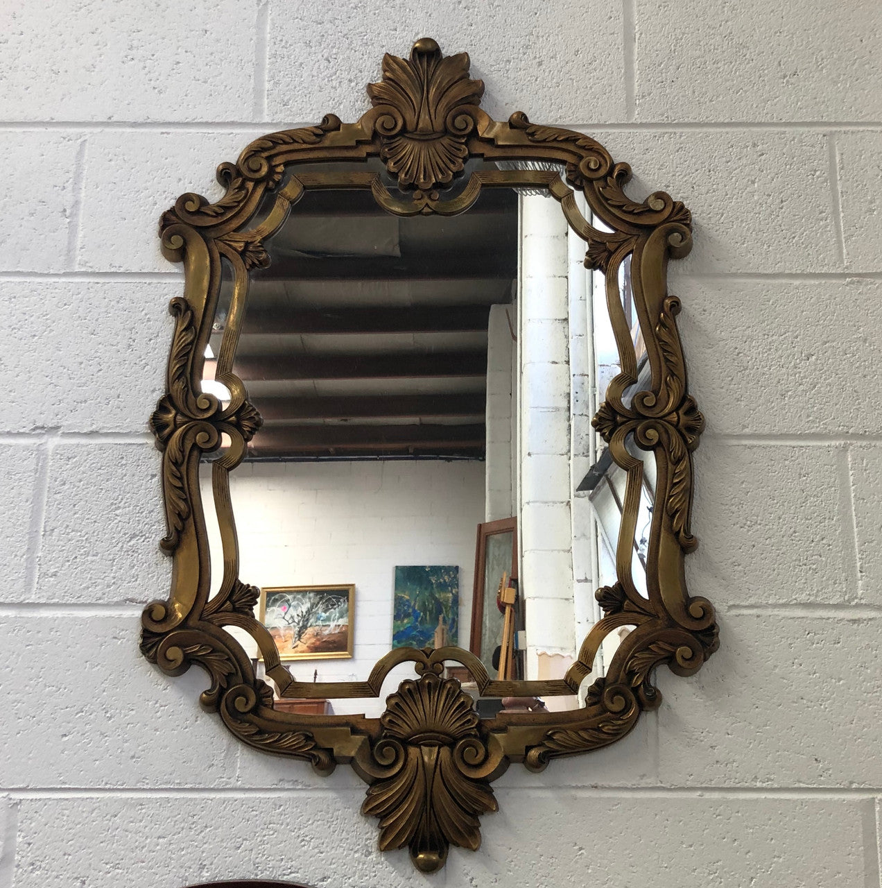 Ornate French Style Gilt Mirror Beveled Edge Glass | Antique & Vintage | Moonee Ponds Antiques | Australia Wide Delivery