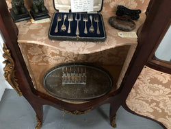 Stunning Antique Louis XV Style Walnut & Marquetry Inlay Vitrine | Antique & Vintage | Moonee Ponds Antiques | Australia Wide Delivery