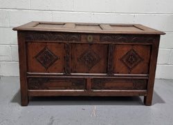Early 19th Century Carved French Dark Oak Coffer | Antique & Vintage | Moonee Ponds Antiques | Australia Wide Delivery